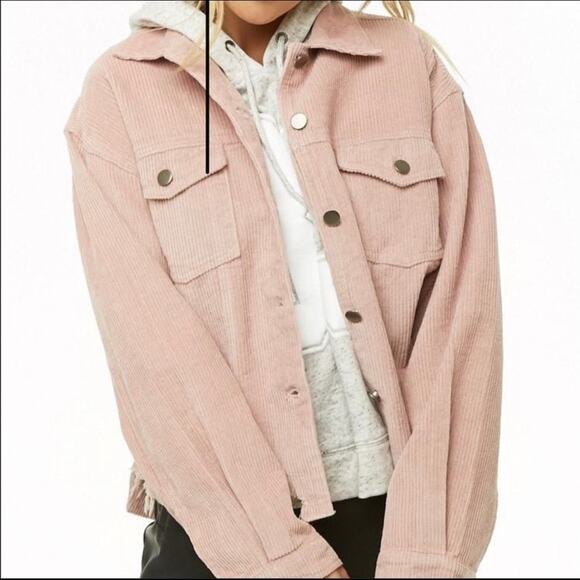 Plus Size Corduroy Blush Pink Jacket - Picture 1 of 6